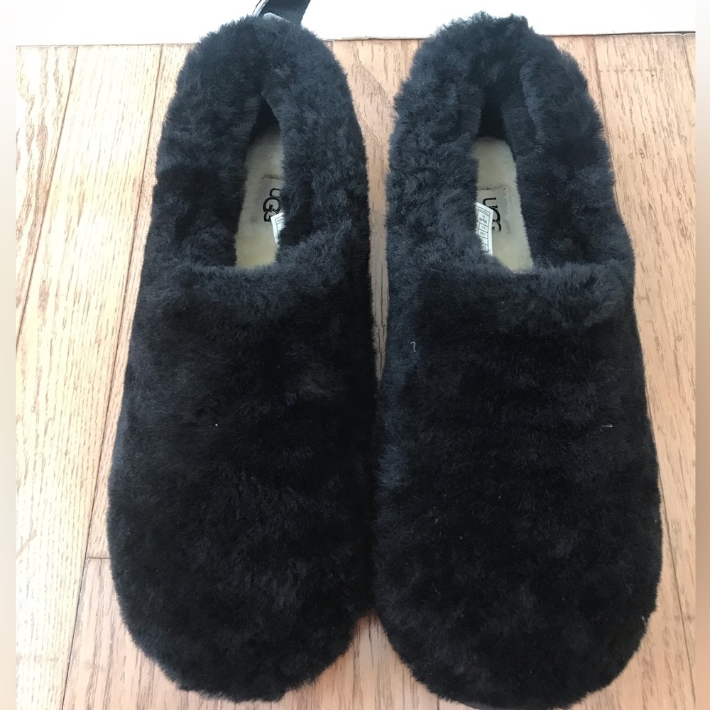 UGG Women Fuzz Sugar Slide Slipper Black Size 11 NEW